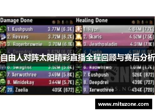自由人对阵太阳精彩直播全程回顾与赛后分析